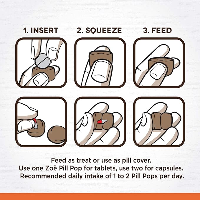 Zoe Zoë Pill Pops for Dogs, Healthy Dog Treats, All Natural Dog Treats to Hide Medication, Roasted Chicken with Rosemary Recipe, 3.5 oz