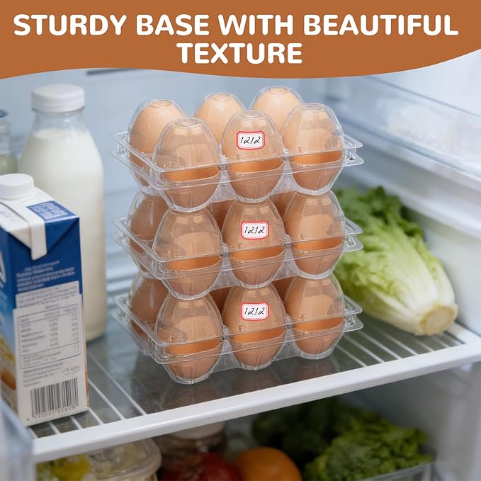 50-Pack of 6-Count Plastic Egg Cartons – Clear Break-Resistant & Reusable Egg Tray for Duck or Medium Eggs, Stackable Eggs Holder for Refrigerator, Home Kitchen, Market & Farm Use