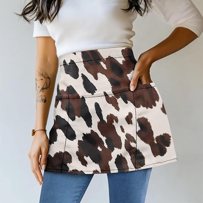 Waistress Apron with Pockets Coffee Waiter Apron Long String Chef Half Aprons for Cooking Kitchen Hairdresser