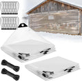 2pcs 4x10ft Chicken Coop Covers Accessories for Winter - Easy to Install Waterproof Chicken Run Tarp with Elastic Cords & Ropes