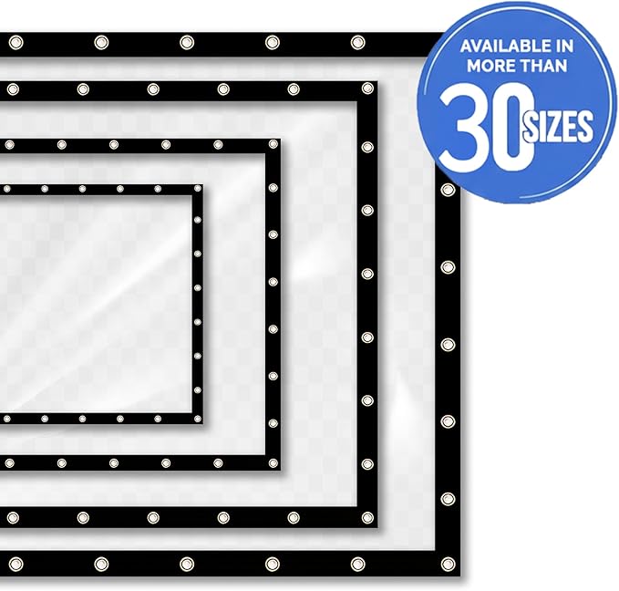 Covers & All Heavy Duty Clear Vinyl Tarp – 20 Mil Waterproof Clear Tarp with Grommets for Patio, Porch, Gazebo, Greenhouse & Chicken Coop (14 x 25 ft)