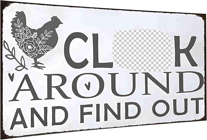 "Funny Chicken Warning Sign - Tin Sign for Farmhouse, Kitchen, Garden, Bar or Pub Decor - 8x12 Inch"