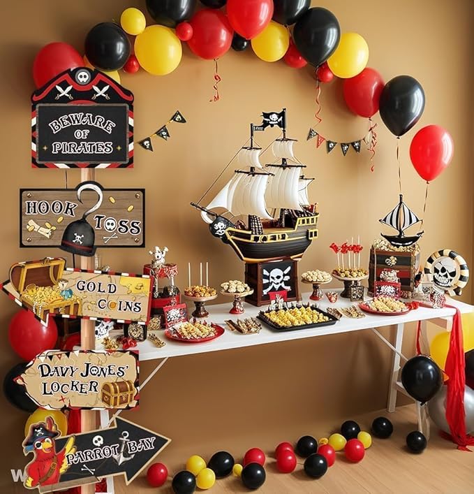 WERNNSAl Pirate Party Decorations - 10PCS Pirate Birthday Party Decorations for Adventure Birthday Party Supplies Funny Parrot Pirate Decor for Home Garden Yard Wall Decor