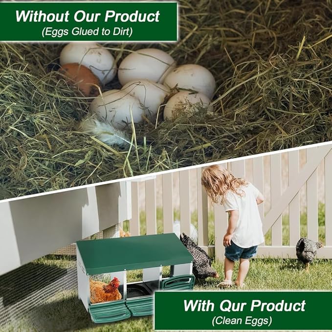 Nesting Boxes for Chickens - Egg Laying Boxes for Hens with Removable Trays and Roll Out Egg Collection - 1/2/3 Hole Wall Mount Laying Boxes for Hens, Metal Material - Durable,1