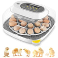 Sailnovo Incubator for 24 Eggs, 4 Modes Egg Incubator with Automatic Egg Turning, Temperature Control and Humidity Alarm - 360°View with Clear Window Incubators for Hatching Chicks(Grey)