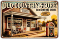 Old Country General Store tin sign Vintage Old General Store Metal Sign Print Aesthetic for Garden Yard Bar Porch Home Bedroom Kitchen Wall Decor Gift 8 x 12 in