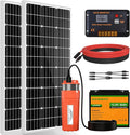 ECO-WORTHY Solar Water Well Pump Kit with 30Ah Lithium Battery, 12V Solar Water Pump + 200W Solar Panel Kit + 30Ah Lithium Battery for Well, Irrigation, Filling Water Tank