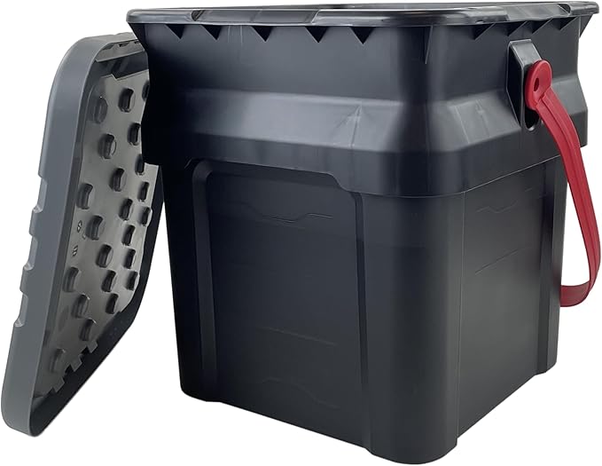 5 Gallon Heavy-Duty Plastic Bucket Tote – Black Multi-Use Storage Container, Reinforced Handle, Sturdy Load-Bearing, Deformation-Resistant, Ideal for Adult Household/Garage Organization