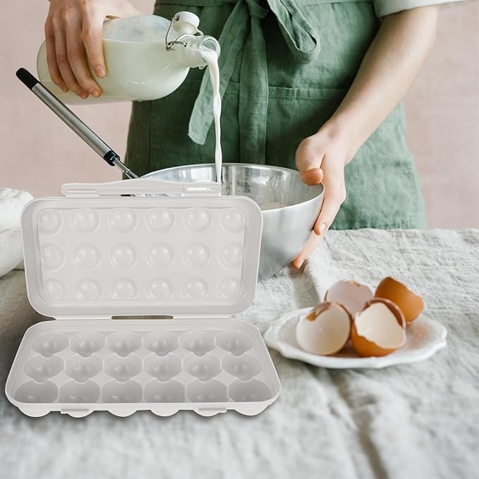 UPKOCH Refrigerator Egg Holder 18-Count Stackable Egg Container with Airtight Lid Practical Plastic Storage Organizer for Kitchen and Pantry 11.8In X 5.9In X 2.6In