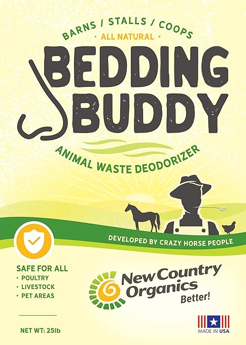New Country Organics | Bedding Buddy to Prolong Livestock Bedding Life | Absorbs Moisture Neutralizes Harmful Odors | 25 lbs