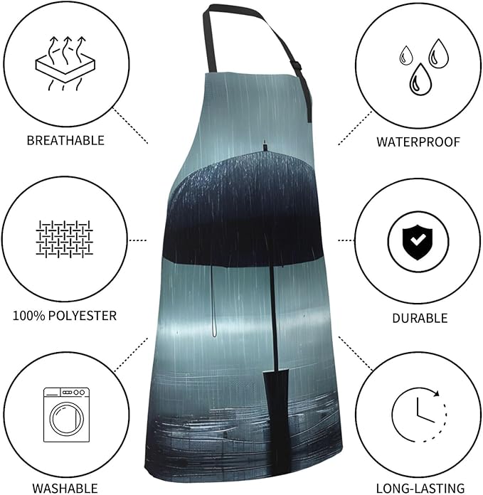 Multidimensional Space Heavy Duty Waterproof Apron with Pockets for AdultsResistant Grilling, Gardening, Painting