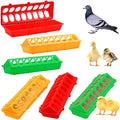 6 Pieces Plastic Flip Top Bird Small Poultry Feeder Quail Chick Feeder Waterer Poultry Feeding Tray Trough Dish Dispenser No Mess No Waste for Brooder Chickens Ducks Quails Pigeon Birds