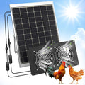 Chicken Coop Solar Powered Dual Metal Shell Fan Kit, 20W Solar Exhaust Fan IPX7 Monocrystalline Solar Panel Ventilation Air Cooling Fans for Chicken Coops, Greenhouses, Sheds, Dog Houses Plug & Play