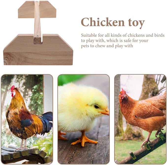Chicken Jungle Gym Roosting Bar: Wooden Standing Perch Ideal for Backyard Coops, Farms, Easy to Assemble and Clean, 15.7 X 5.9 X 2.6 in
