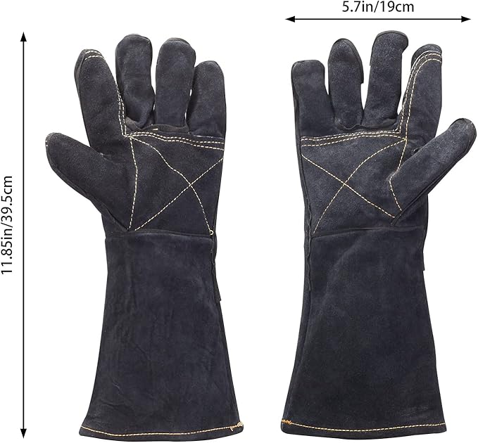 Animal Handling Gloves Bite Proof Reinforced Leather for Dog Training Cat Scratch Falcon Reptile Grabbing Snake