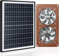 FUTUREZEN Solar Panel 2 Fan Kit, 20W Solar Powered Fan for Chicken Coops, Greenhouses, Sheds, Solar Exhaust Fans & Powered Fan with Intake, Exhaust, 3500RPM, Waterproof, Adjustable Mount, 8.8FT Cable