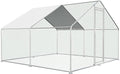 Large Metal Chicken Coop Walk-in Poultry Cage Chicken Run Pen Rabbit Duck House with Waterproof and Anti-UV Cover for Outdoor Farm Use
