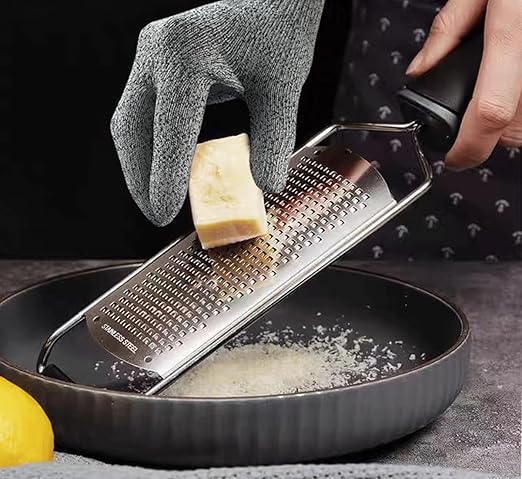 Cutting Gloves,2 Pairs Food Grade Level 5 Protection, Safety Kitchen Cut Gloves for Oyster Shucking, Fish Fillet Processing, Mandolin Slicing, Meat Cutting and Wood Carving(Gray-Large)
