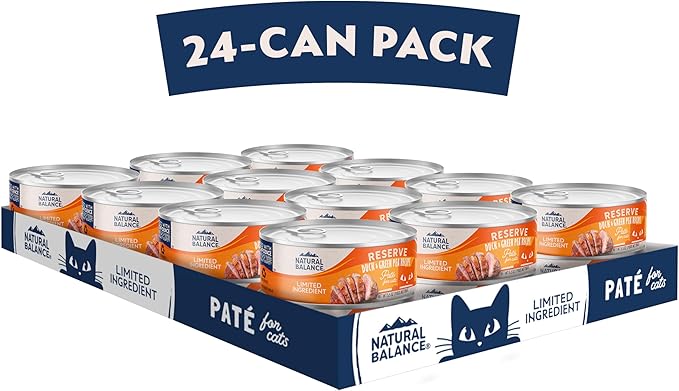 Natural Balance Limited Ingredient Adult Grain-Free Wet Canned Cat Food, Duck & Green Pea Recipe, 5.5 Ounce (Pack of 24)