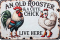 Funny Tin Signs Chicken Coop Decor Outdoor Vintage Rooster Gifts Yard-signs Decorative Signage For Farm and Garden 8×12 inches (H)