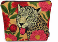 Woman Makeup Bag Leopard, Wildlife Leopard Panther Peonies Red Makeup Bags Travel Cosmetic Bags Toiletry Makeup Organizer Pencil Pouch Make Up Cosmetic Bag For Owners Lady Birthday Gifts