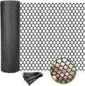 Plastic Wire Mesh Fence, 15.7IN x 59FT, Black, Poultry Animal Barrier Fence, Garden Netting with 200 Zip Ties