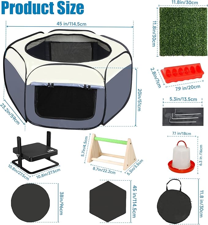 Chicks Brooder Box for Chick Starter Kit -Dual Door Chicken Brooder Playpen/Pen/Tent with 10 * 10 inch Brooder Heating Plate,Nesting Pads,Chick Feeder＆Waterer,Chick Perch Up to 15 Chicks,Quail,Duck