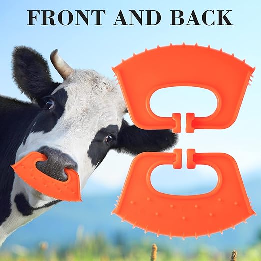 PAGOW 10 Pack Calf Weaner, Cattle Cow Weaning Tool, Farm Livestock Bovine Nose Clip, Cow Nose Thorn Milking Stop
