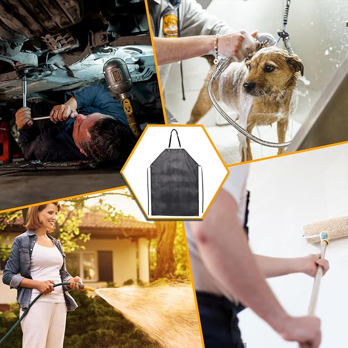 Homsolver Thick Rubber Waterproof Apron, Adjustable Heavy Duty Dishwashing Apron, Work Apron For Cooking, Cleaning Fish, Gardening, Lab Work, Butcher And Dog Grooming