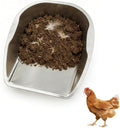 Transfer-Focused Chicken Poop Scooper for Coop, Multi-Purpose Stainless Steel Hand Scoop for Transferring Manure, Chicken Sand, Litter, Bedding, Trash & Chicken Feed, Essential Coop Supplies