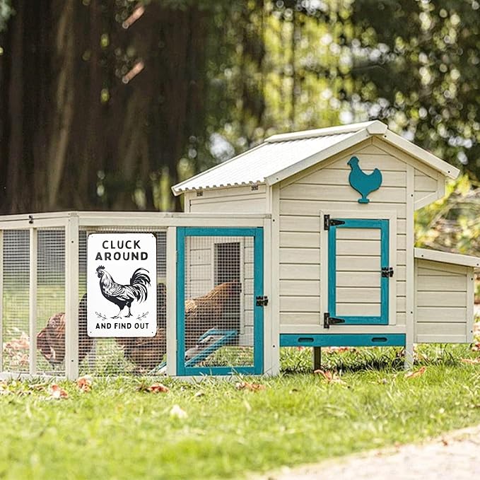Vintage Metal Signs Chicken Coop Signs for Farm Yard Decor, Tin Sign for Home Farm Chicken Coop Farmhouse Kitchen Garden Decor 8 X 12 Inch