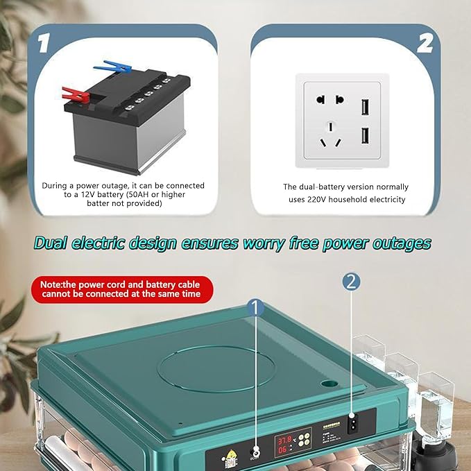 Adjustable Egg Incubators with Automatic Turning and Humidity Control, with Digital Display, for Hatching Eggs Include Chicken Duck Quail