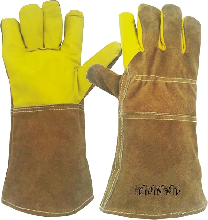 Hand Max Versatile Multi Purpose 14inch Cow Gauntlet Leather Kevlar Heat Resistant Gloves