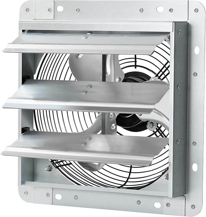 GCJ 20 Inch Shutter Exhaust Fan Wall Mounted, High-Speed 1600 RPM, Attic Fan, Suitable for Ventilation, Extraction, and Exhaust in Garages, Greenhouses, Shops, Attics, and Sheds