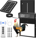 Automatic Chicken Coop Door Solar Powered, Automatic Chicken Door with Timer, Light Sensor, 4 Modes and LCD Display, Aluminum Alloy Auto Chicken Door, Anti-Pinch & Weather Proof