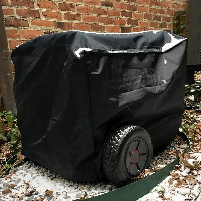 Waterproof Universal Generator Cover for Most Generators 7000-9500 Watt, Heavy Duty Thicken 600D Polyester,Weather and UV Resistant(28 x 26 x 24 inch-Black)