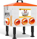 Upgraded Automatic Chicken Feeder, 50 LBS Large Rust-Proof Alloy Steel Chicken Feeders No Waste with 8 Feeding Ports, 2 View Windows, Poultry Feeding Equipment with Adjustable Legs