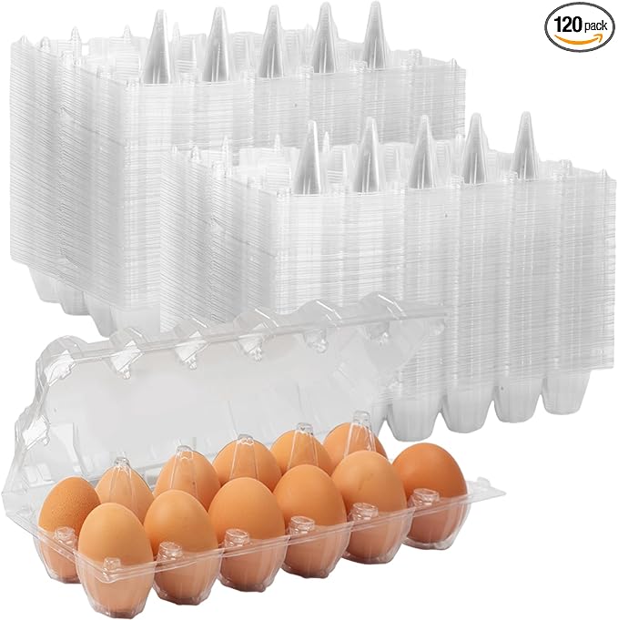 120Pack Egg Cartons Cheap Bulk Empty Egg Cartons Egg Holders for Home Ranch Chicken Farm, Commercial Business Market Display, 2x6 Grids, Large