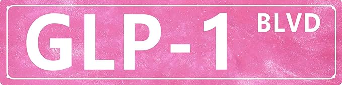 CSWLJS Funny Rustic Metal Tin Signs GLP-1 Kitchen Sign Wall Decor Pink Vintage Farmhouse Bar Decor for Home Pantry Dining Room Coffee Shop 4x16 In