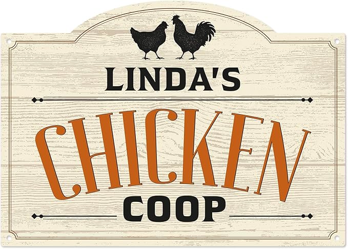 Custom Farm Chicken Coop Sign, Personalized Name Farmhouse Décor, For Outdoor and Sign, 10x14 Inches, Rust Free .040 Aluminum, Fade Resistant, Made in USA by Sigo Signs