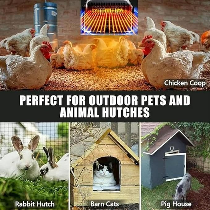 Solar Heater for Chicken Coop, Winter Chicken Coop Heater Solar Powered, Portable Solars Heaters with Overheating Protection, Ideal for Pet House Home Car Greenhouse