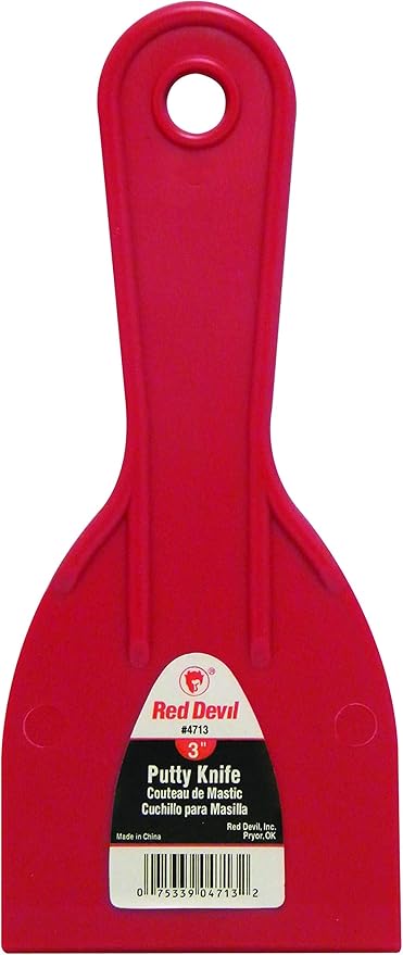Red Devil 4718 3-Piece Plastic Putty Knife Set, Scraper Tool, Spackle & Paint, 1-Pack