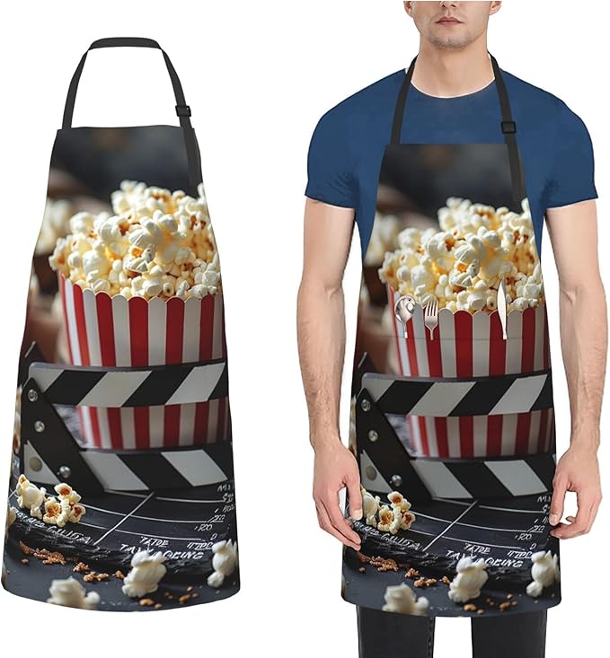Kitchen Aprons for Men Women Waterproof Apron with 2 Pockets Cool Steampunk Gears Apron Adjustable Bib Aprons