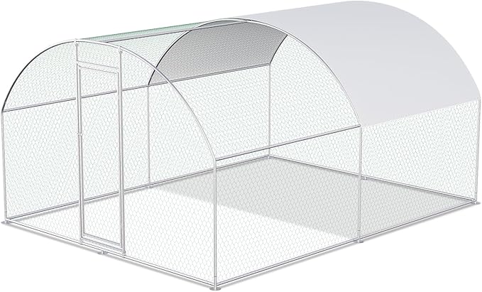 Chicken Coop Large Metal Chicken House Chicken Coops for More Than Chickens Poultry Cage with Waterproof Cover for Rabbits Duck Walk-in Chicken Run for Yard Chicken Pen