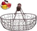 Mipcase Kitchen Wire Egg Basket Vintage Metal Storage Container for Fresh Eggs Fruit Bread Organizer Lightweight Retro Style 7.1X4.7X4.7 Inch