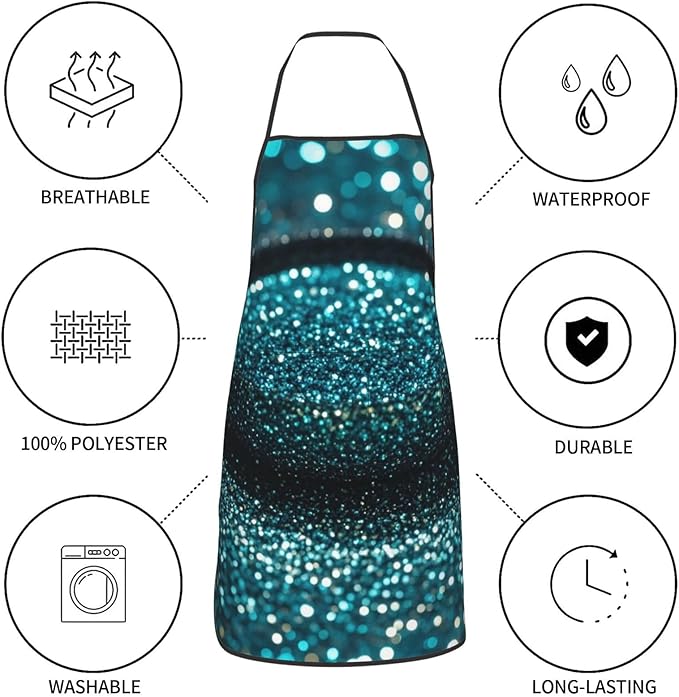 Waterproof Apron Adjustable Bib for Women Men Tractor farm Cooking Aprons Chef Bibs with 2 Pocket