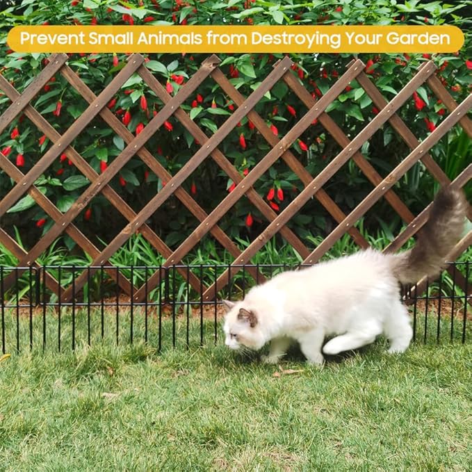 Animal Barrier Fence, 30 Pcs Upgrade 1.26 in Gap Decorative Fences No Dig Fence for Rabbits and Dog Ground Defense, Rustproof Metal Wire Garden Edging Border for Outdoor, Yard