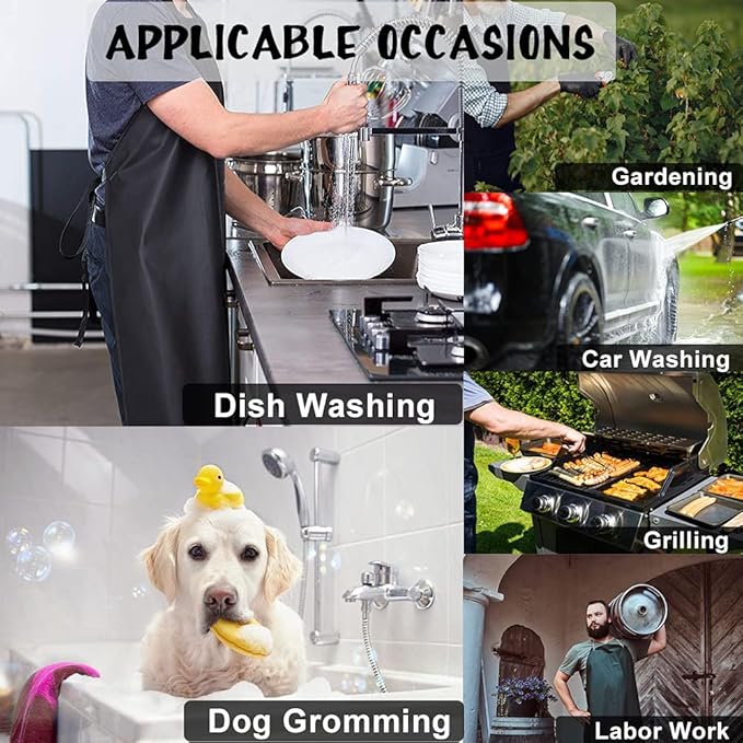 Chemical Resistant Vinyl Apron - Extra Large Waterproof PVC Aprons for Dishwasher,Dog Grooming,Fish Cleaning