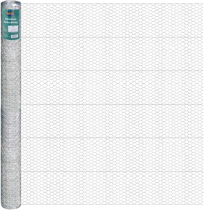 20GA Galvanized Hexagonal Poultry Netting Chicken Wire 72 inches x 50 feet x 1 inch Mesh
