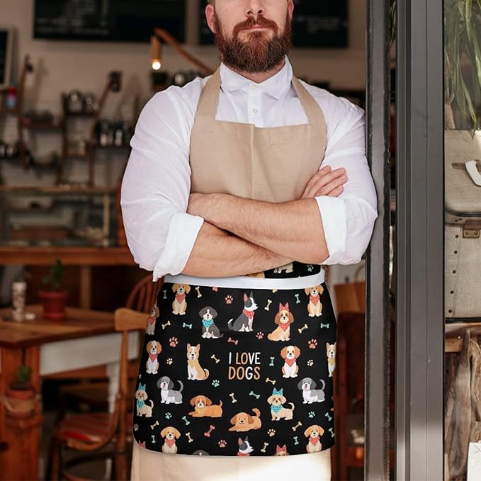 Short 3 Pockets Waist Waiter Waitress Half Apron Waterproof Chef Aprons